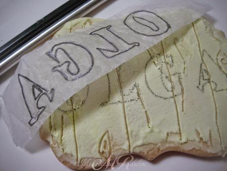 GALLETAS CUMPLE DE OLGA Y EFECTO MADERA Y LADRILLO