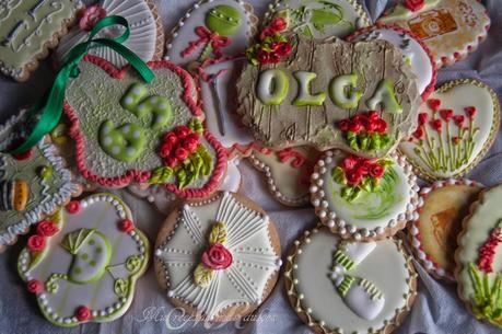 GALLETAS CUMPLE DE OLGA Y EFECTO MADERA Y LADRILLO