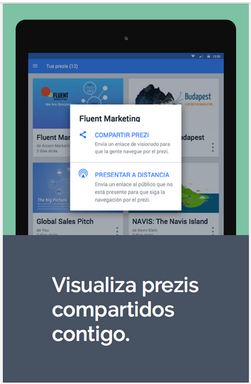Aplicación Prezi para Android
