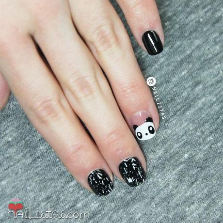 diseños de uñas con amilaes panda nail art