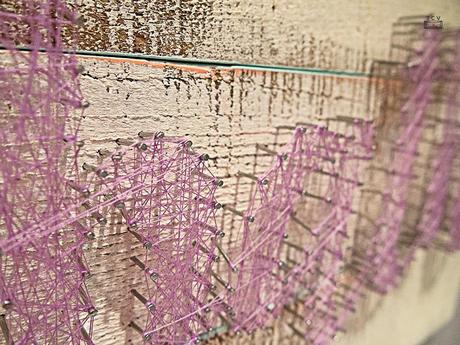 diy cuadro decorativo con puntas e hilo