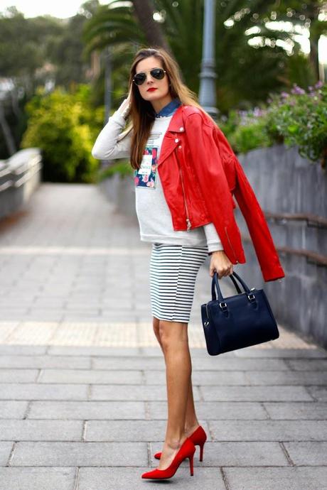 Stripes Pencil Skirt