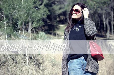 Jeans+cardigan Jeans+cardigan