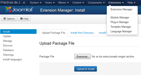 JOOMLA. TIPOS DE EXTENSIONES.