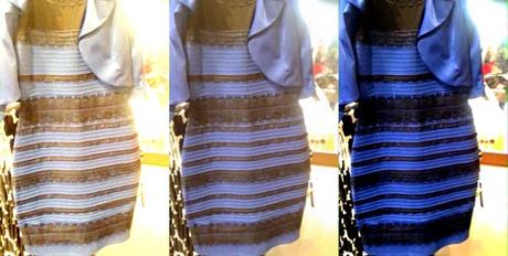 El vestido es azul, pero no está mal verlo blanco y dorado