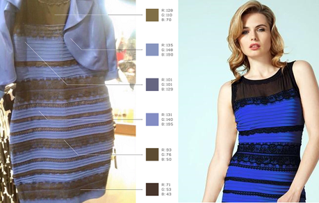 El vestido es azul, pero no está mal verlo blanco y dorado