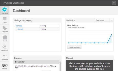 Crea tu portal de anuncios en 3 pasos. osclass-admin