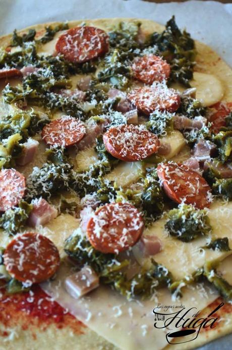 Pizza de cocido elaboracion