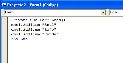 ComboBox AddItem Visual Basic