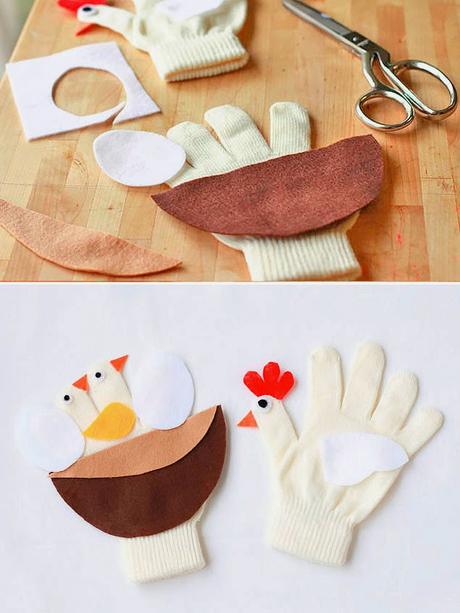 Marionetas hechas con guantes