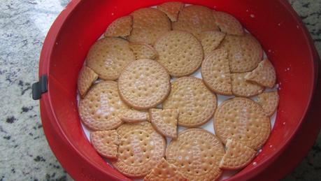 Tarta de coco y galletas