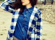 Abrigo Cuadros Azul-Chequered Blue Coat-Manteau Bleu Carreaux