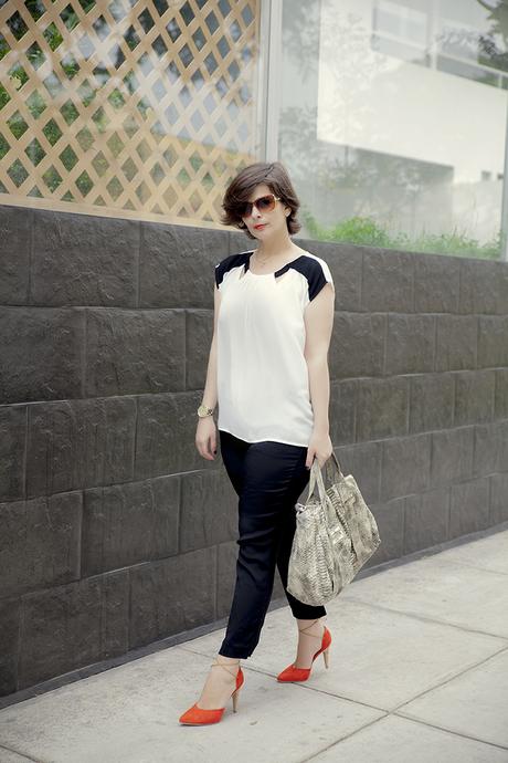 Mis Looks - Blanco, negro & naranja