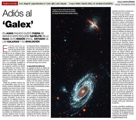 Zoco de Astronomía: Adiós a GALEX