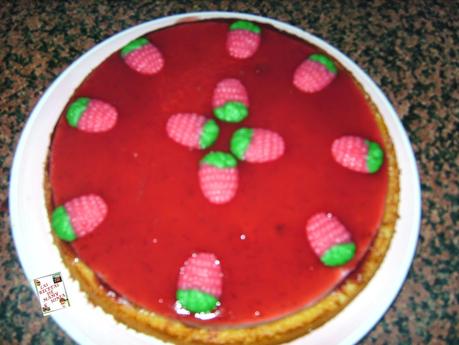 TARTA PETIT SUISSE DE FRESA  CON YOGUR GRIEGO CON THERMOMIX