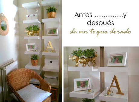 Antes y después de un toque dorado: #diariodeco12.