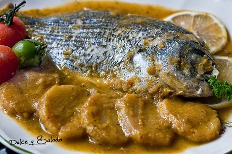 Chopa  de Roca en Salsa de Zanahoria