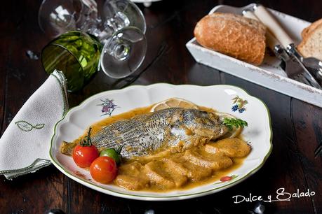 Chopa  de Roca en Salsa de Zanahoria