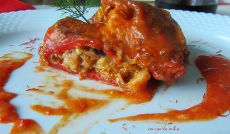 Pimientos de piquillo rellenos de ropa vieja