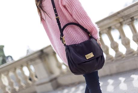 street style barbara crespo pink sweater sheinside she insider el retiro madrid fashion blogger outfit blog de moda