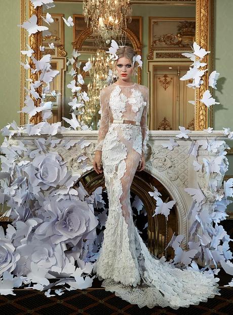 YolanCris | Long sleeve wedding dresses perfect for winter weddings- CLOTILDE Lace Couture Collection 2015  #YC #weddingdresses #weddingideas #diva #style #bridestyle #winterweddings