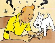 El reportero Tintin y su perro Milou, ante el artículo de la RGPI.