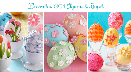 Good Monday! Decorando Huevitos para Pascua. Ideas DIY y tutoriales fáciles de Pinterest. La tercera idea es decorar los huevitos de pascua,con los recortes de figuras hechas con punch y perforadores.