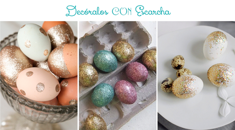 Good Monday! Decorando Huevitos para Pascua. Ideas DIY y tutoriales fáciles de Pinterest. La segunda idea es decorar los huevitos de pascua, con escarcha.