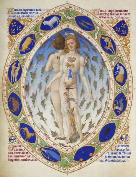 L'Homme anatomique ou L'Homme zodiacal. Très Riches Heures du duc de Berry (Wikimedia Commons).