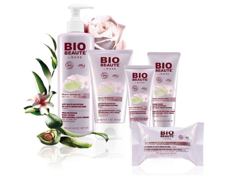 Gama de cuidado corporal para pieles sensibles