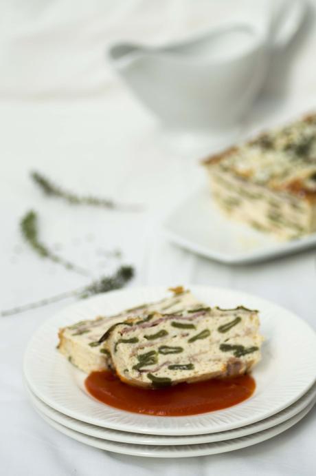 Pastel de judías verdes con bacon