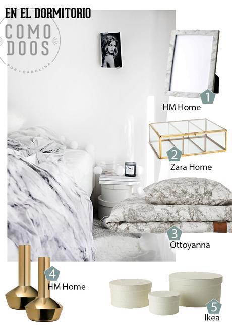 Marmol y dorado. La actualidad de materiales Dormitorio Dorado y Marmol Comodoos Interiores