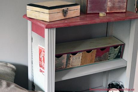 Mueble decorado con decapado y papel decapado en muebles