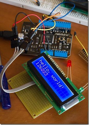 Pantalla LCD de 16x2 con Netduino alt