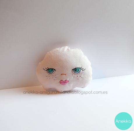 embroidered faces for doll