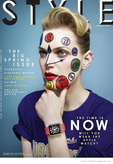 Guinevere Van Seenus luce un marcado maquillaje para Sunday Times Style