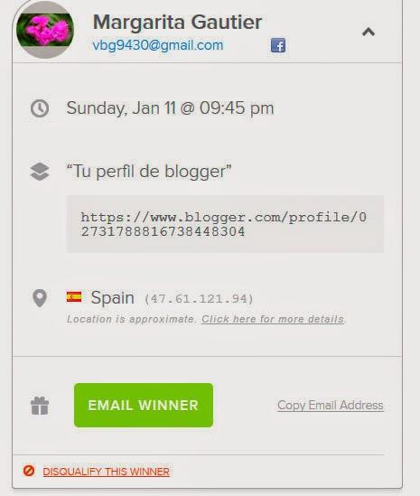 Ganadora sorteo +400