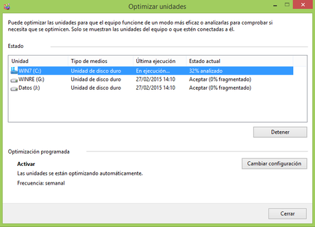 Desfragmentar Disco Herramienta Windows