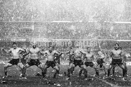 Fotos de Rugby: Haka bajo la lluvia