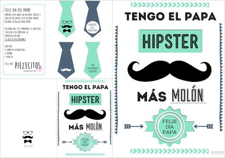 Lámina hipster para el día del padre gratis