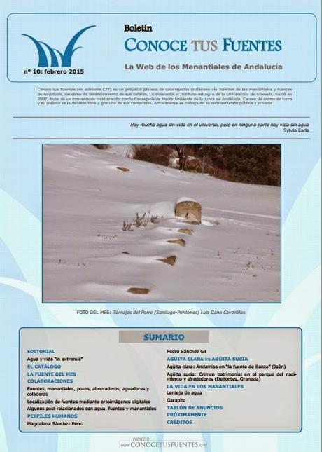 Nuevo boletín de CONOCE TUS FUENTE