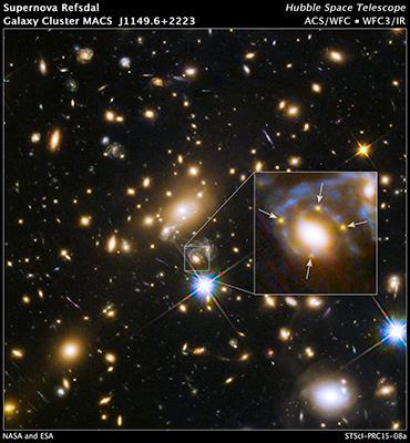 Supernova cosmológica en Cruz de Einstein