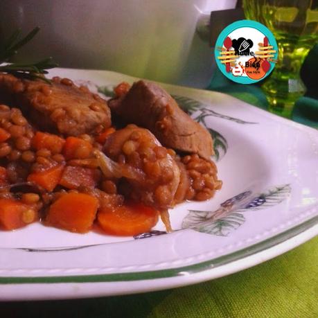 Estofado de lentejas con solomillo de cerdo