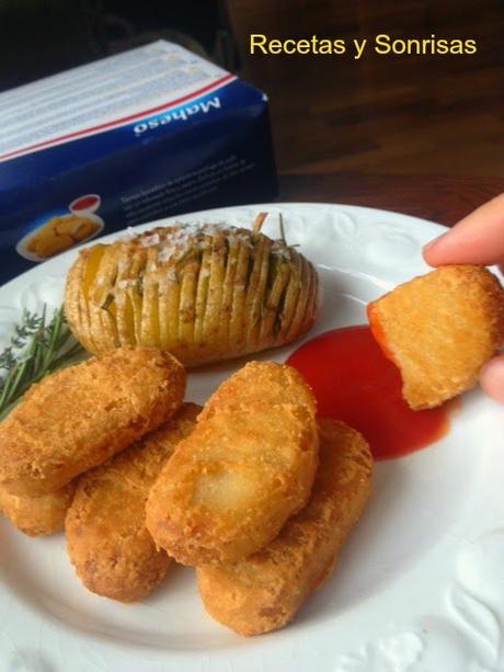 NUGGETS DE POLLO CON PATATITAS AL HORNO ESTILO HASSELBACK
