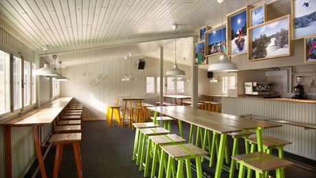 Diseño de cafetería en altura.