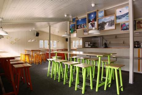 Diseño de cafetería en altura.