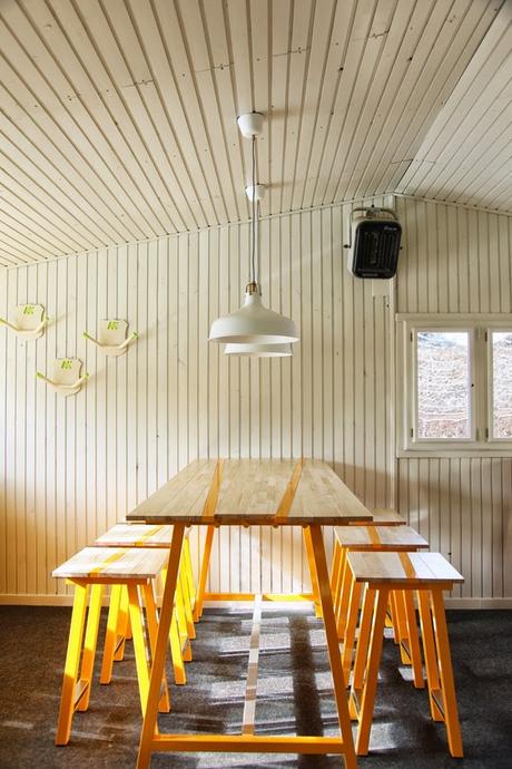 Diseño de cafetería en altura.