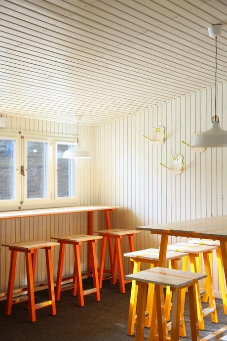 Diseño de cafetería en altura.