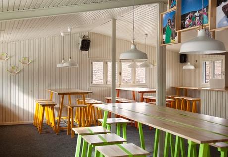 Diseño de cafetería en altura.