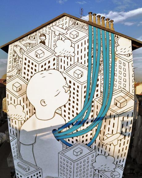 Murales street art de Millo en Turín